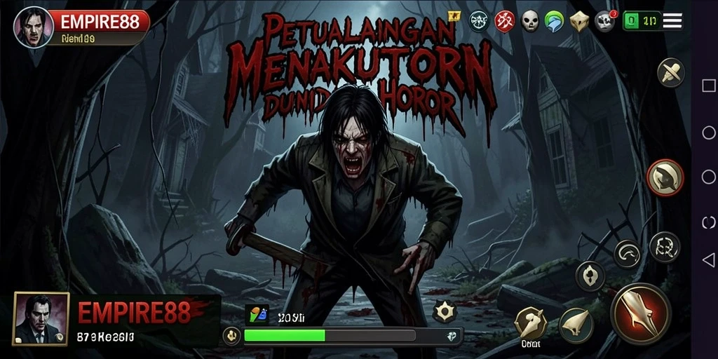 Screenshot gameplay menampilkan suasana menyeramkan dari EMPIRE88.