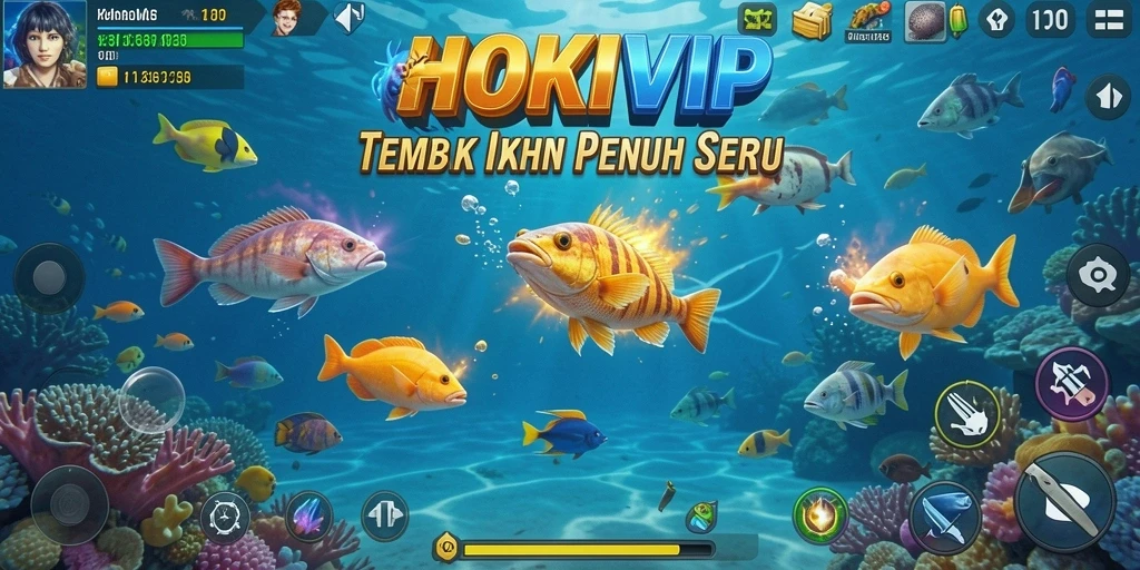 Gameplay HOKIVIP menembak ikan yang seru dan adiktif.