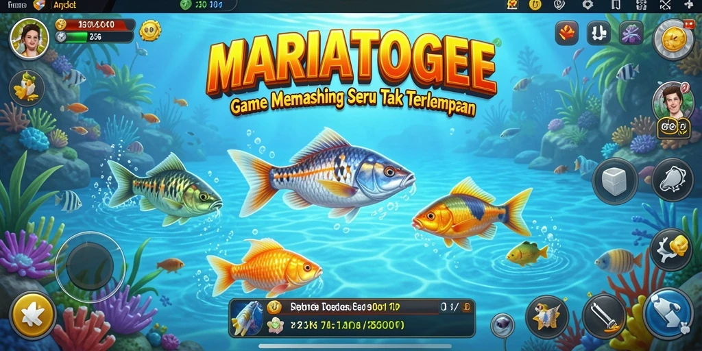 Tampilan gameplay memancing yang menakjubkan dalam MARIATOGEL.