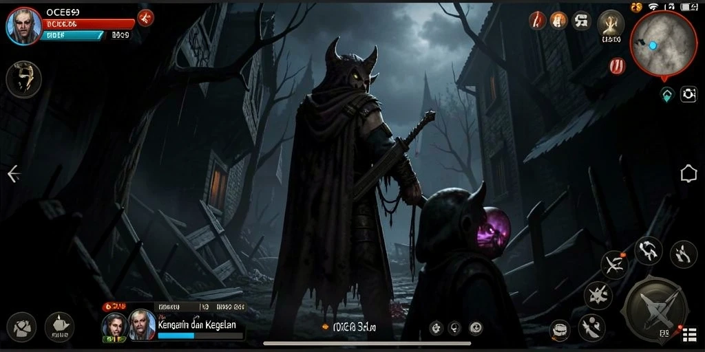 Tampilan gameplay menegangkan dari OCE69 dengan suasana yang mencekam.