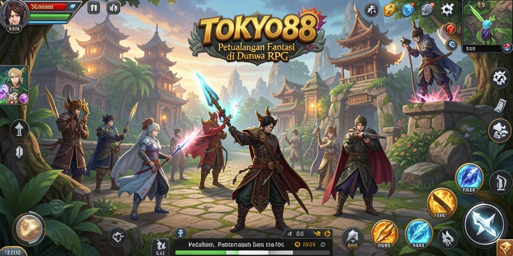 Tangkapan layar permainan TOKYO88 yang menunjukkan pertarungan RPG yang mendebarkan.