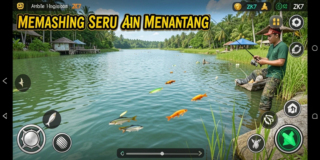Tangkapan ikan yang besar di gameplay ZK7.