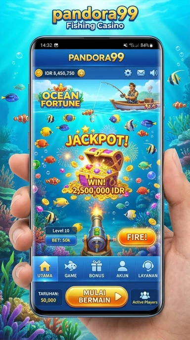Tampilan utama aplikasi pandora99 yang menawan.